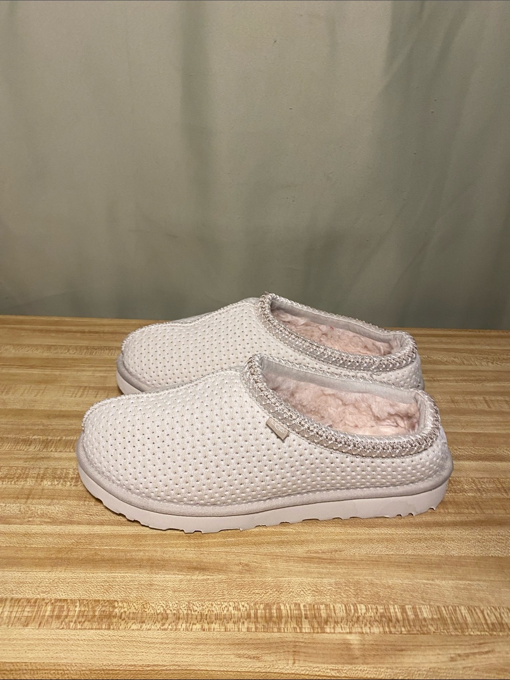 UGG Mens Tasman Flecked  Knit Slippers Indoor/Outdoor Ceramic  White size 9